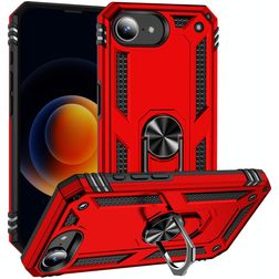 Mobigear Armor Ring iPhone 17e Hoesje Hardcase Backcover Shockproof met Ringhouder - Rood