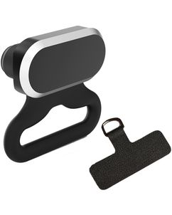 Mobigear 2in1 Aluminium Anti-stofplug met Koordbevestiging - USB-C - Zwart