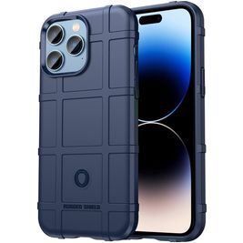 Mobigear Rugged Shield iPhone 14 Pro Max Hoesje Flexibel TPU Backcover Shockproof - Blauw