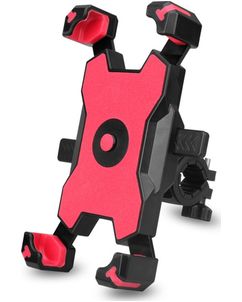 Mobigear PushHold Telefoonhouder fiets Stuurbevestiging Klem Universeel - Rood