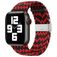 Mobigear Braided Nylon Apple Watch Bandje Klemsluiting - 42/41/40/38 mm - Zwart / Rood