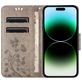 Mobigear Flowers iPhone 16 Pro Hoesje Bookcase Portemonnee - Grijs