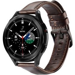 Dux Ducis Exquisite Leren Smartwatch Bandje Gespsluiting - Universeel 20 mm aansluiting - Bruin