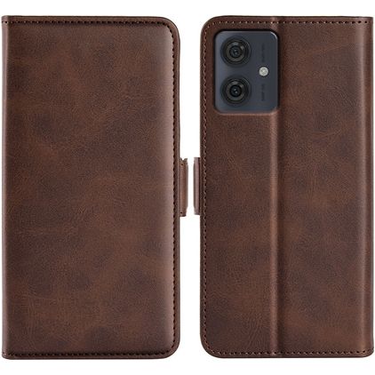 Mobigear Slim Magnet Motorola Moto G54 Hoesje Bookcase Portemonnee - Bruin