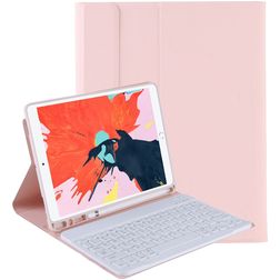 Mobigear Keys iPad Air 4 (2020) Hoes QWERTY Bluetooth Toetsenbord Bookcase + Stylus Houder - Roze