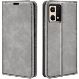 Mobigear Retro Slim OPPO Reno 7 4G Hoesje Bookcase Portemonnee - Grijs