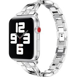 Mobigear Prague Stalen Apple Watch Bandje Vouwsluiting - 42/41/40/38 mm - Zilver