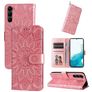 Mobigear Sunflower Samsung Galaxy S23 Hoesje Bookcase Portemonnee - Roze