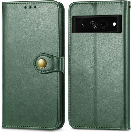 Mobigear Snap Button Google Pixel 7 Pro Hoesje Bookcase Portemonnee - Groen