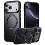 Mobigear Frosted Mag iPhone 17 Pro Max MagSafe Hoesje Hardcase Backcover met Standaard - Zwart