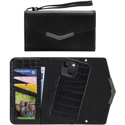 Mobilize Elegant Magnet iPhone 13 Mini Hoesje Uitneembare 2in1 Clutch - Black Croco
