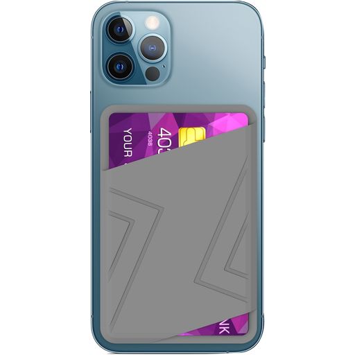 Mobigear Wallet Pouch Siliconen Pasjeshouder - 2 Pasjes - MagSafe Compatible - Grijs