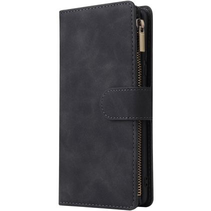 Mobigear Zipper Samsung Galaxy S10 Lite Hoesje Bookcase Portemonnee - Zwart