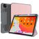 Mutural Tri-Fold Tough iPad Pro 11 Inch (2021) Hoes Bookcase + Stylus Houder - Zwart / Roségoud
