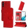Mobigear Sunflower Samsung Galaxy S23 Hoesje Bookcase Portemonnee - Rood