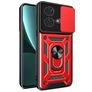 Mobigear Armor Ring Cam Slide Motorola Edge 40 Neo Hoesje Hardcase Backcover Shockproof met Ringhouder en Camera Slider - Rood