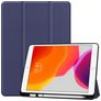 Mobigear Tri-Fold Gel iPad 8 (2020) Hoes TPU,Kunstleer Bookcase + Stylus Houder - Donkerblauw