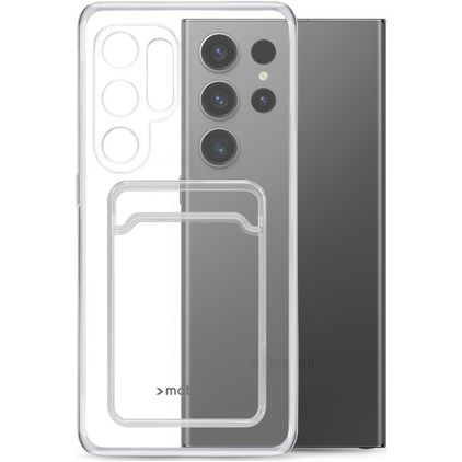 Mobilize Gelly Card Doorzichtig Samsung Galaxy S23 Ultra Hoesje Flexibel TPU Backcover met Pasjeshouder - Transparant