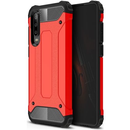 Mobigear Outdoor Huawei P30 Hoesje Hardcase Backcover Shockproof - Rood