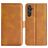 Mobigear Slim Magnet Samsung Galaxy M55 Hoesje Bookcase Portemonnee - Cognac