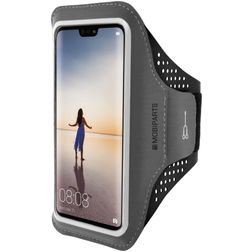Mobiparts Comfort Fit Telefoonhouder Hardlopen Huawei P20 Lite (2019) Sport Hoesje Neopreen Sportarmband - Zwart