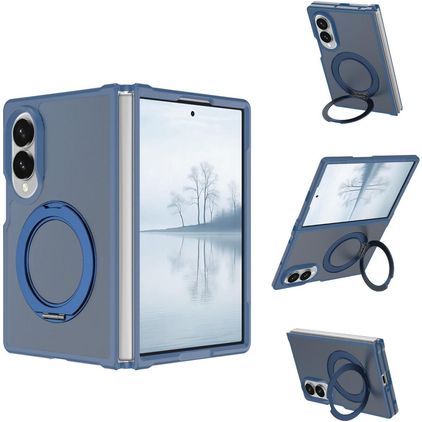 Mobigear 360 Rotating Ring Samsung Galaxy Z Fold 8 Ultra MagSafe Hoesje Hardcase Backcover met Ringhouder - Blauw