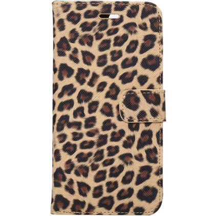 Mobigear Leopard iPhone 8 Plus Hoesje Bookcase Portemonnee - Bruin