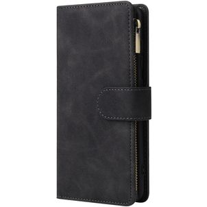 Mobigear Zipper Samsung Galaxy A51 Hoesje Bookcase Portemonnee - Zwart