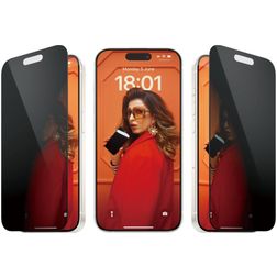 PanzerGlass Ultra-Wide Fit iPhone 15 Pro Glazen Screenprotector Privacy - Case Friendly + Installatie Frame