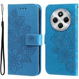 Mobigear Flowers Xiaomi Redmi 14C Hoesje Bookcase Portemonnee - Blauw