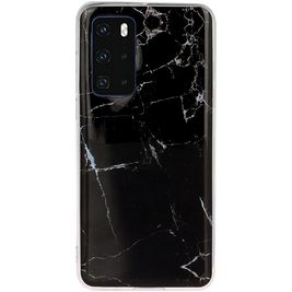 Mobigear Marble Huawei P40 Hoesje Flexibel TPU Backcover - Zwart