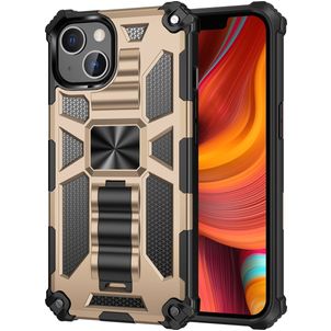 Mobigear Armor Stand iPhone 13 Hoesje Hardcase Backcover Shockproof met Standaard - Goud