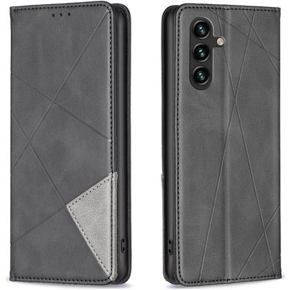 Mobigear Rhombus Slim Samsung Galaxy S25 FE Hoesje Bookcase - Zwart