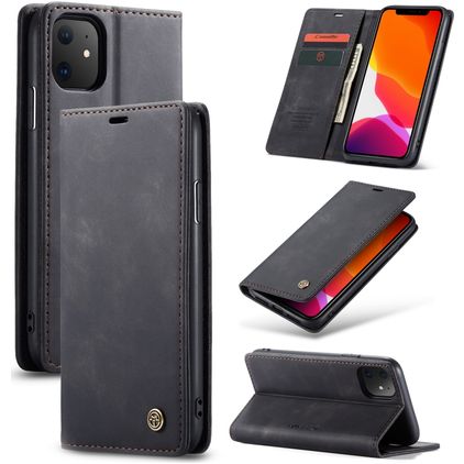 Caseme 013 iPhone 11 Hoesje Bookcase Portemonnee - Zwart