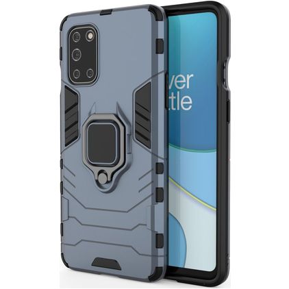 Mobigear Armor Ring OnePlus 8T Hoesje Hardcase Backcover Shockproof met Ringhouder - Blauw