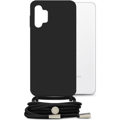 Mobilize Lanyard Gelly Samsung Galaxy A32 5G Flexibel TPU Hoesje met koord - Zwart