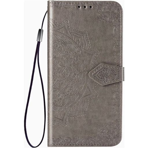 Mobigear Mandala Motorola One Fusion Plus Hoesje Bookcase Portemonnee - Grijs