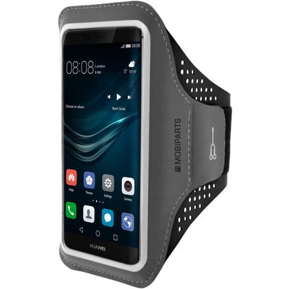 Mobiparts Comfort Fit Telefoonhouder Hardlopen Huawei P9 Sport Hoesje Neopreen Sportarmband - Zwart