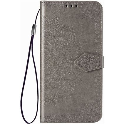 Mobigear Mandala Motorola One Hyper Hoesje Bookcase Portemonnee - Grijs