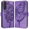Mobigear Butterfly Samsung Galaxy M55 Hoesje Bookcase Portemonnee - Paars
