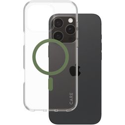 CARE by PanzerGlass Flagship iPhone 16 Pro Max MagSafe Hoesje Hardcase Backcover - Transparant / Groen