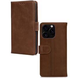 Mobilize Wallet iPhone 16 Pro Hoesje Echt Leer Bookcase Portemonnee - Bruin