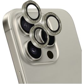 Mobiparts Camera Lens iPhone 15 Pro Max Aluminum Camera Lens Protector - Case Friendly - Zilver