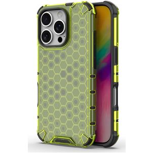 Mobigear Honeycomb iPhone 16 Pro Hoesje Hardcase Backcover Shockproof - Groen