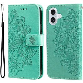 Mobigear Flowers iPhone 17 Hoesje Bookcase Portemonnee - Groen