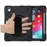 Mobigear SureGrip XGuard iPad Air 11 Inch (2025) Hoes Hard Kunststof,Siliconen Backcover + Stylus Houder + Schouderband + Standaard - Zwart
