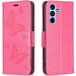 Mobigear Butterfly Samsung Galaxy A54 Hoesje Bookcase Portemonnee - Magenta