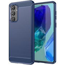 Mobigear Brushed Slim Samsung Galaxy M55 Hoesje Flexibel TPU Backcover - Blauw