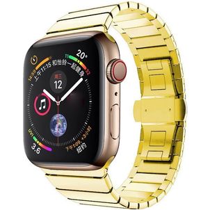 Mobigear Madrid Stalen Apple Watch Bandje Vouwsluiting - 42/41/40/38 mm - Goud