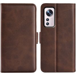 Mobigear Slim Magnet Xiaomi 12 Pro Hoesje Bookcase Portemonnee - Bruin